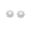 Sterling Silver Cubic Zirconia Ornate Snowflake Drop Earrings