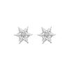 Sterling Silver Cubic Zirconia Ornate Snowflake Stud Earrings