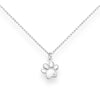 Sterling Silver Cubic Zirconia Paw Print Pendant Necklace