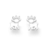 Sterling Silver Cubic Zirconia Reindeer Stud Earrings