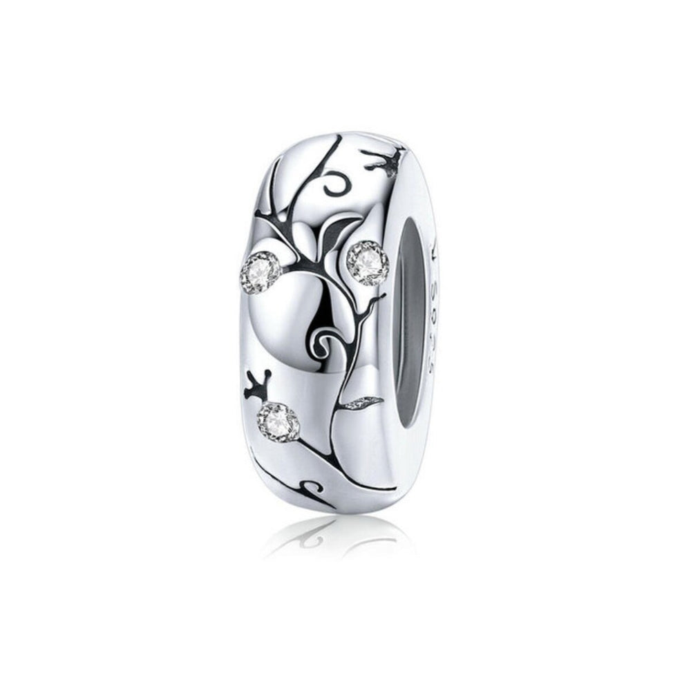 Sterling Silver Cubic Zirconia Vines Charm