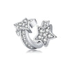 Sterling Silver Cubic Zirconia Wrapped Stars Charm