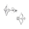 Sterling Silver Cupids Bow Stud Earrings