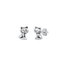 Sterling Silver Cute Cat Stud Earrings