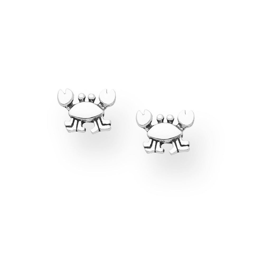 Sterling Silver Cute Crab Stud Earrings