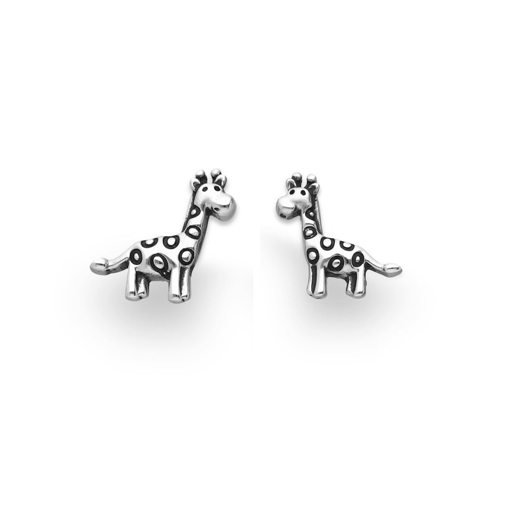 Sterling Silver Cute Giraffe Stud Earrings