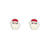 Sterling Silver Cute Santa Stud Earrings