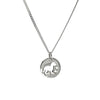 Sterling Silver Cutout Dog & Bone Pendant Necklace - White