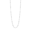 Sterling Silver Dainty Ball Chain Necklace - Ag Sterling - White