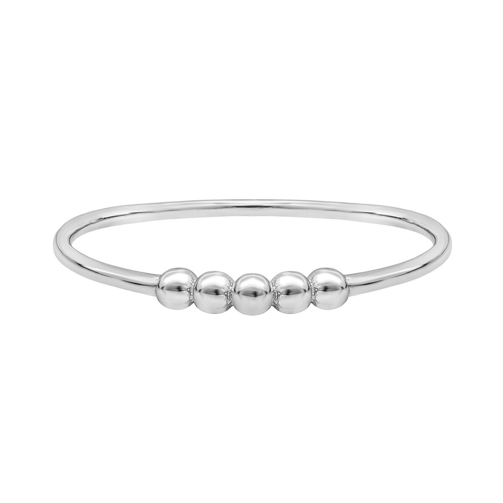 Sterling Silver Dainty Bead-Accent Ring