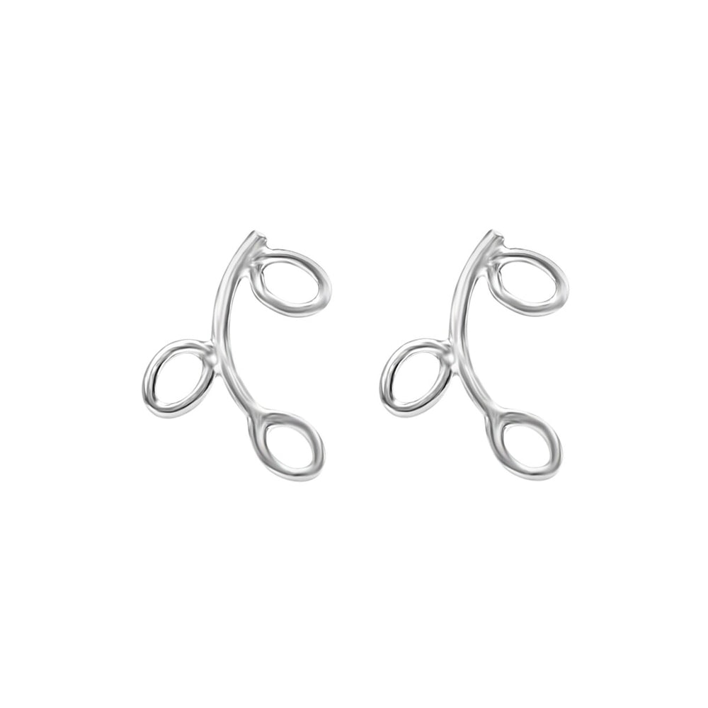 Sterling Silver Dainty Branch Stud Earrings