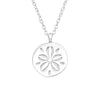 Sterling Silver Dainty Hibiscus Pendant Necklace - Ag Sterling - White