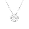 Sterling Silver Dainty Pendant Necklace - White