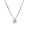 Sterling Silver Dainty Star Pendant Necklace - White