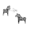 Sterling Silver Dala Horse Stud Earrings