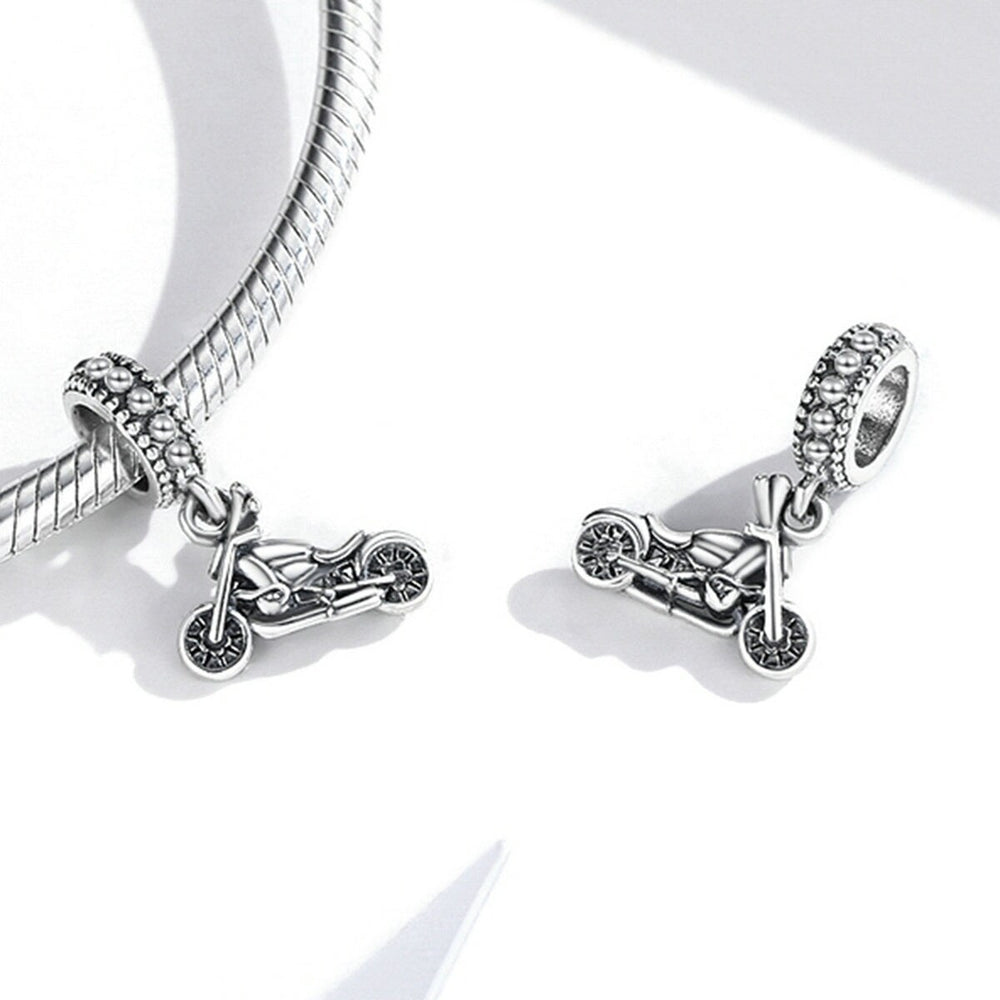 Sterling Silver Dangling Motorcycle Charm