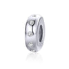 Sterling Silver Dotted Cubic Zirconia Charm Bead