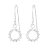 Sterling Silver Dotted Sun Drop Earrings