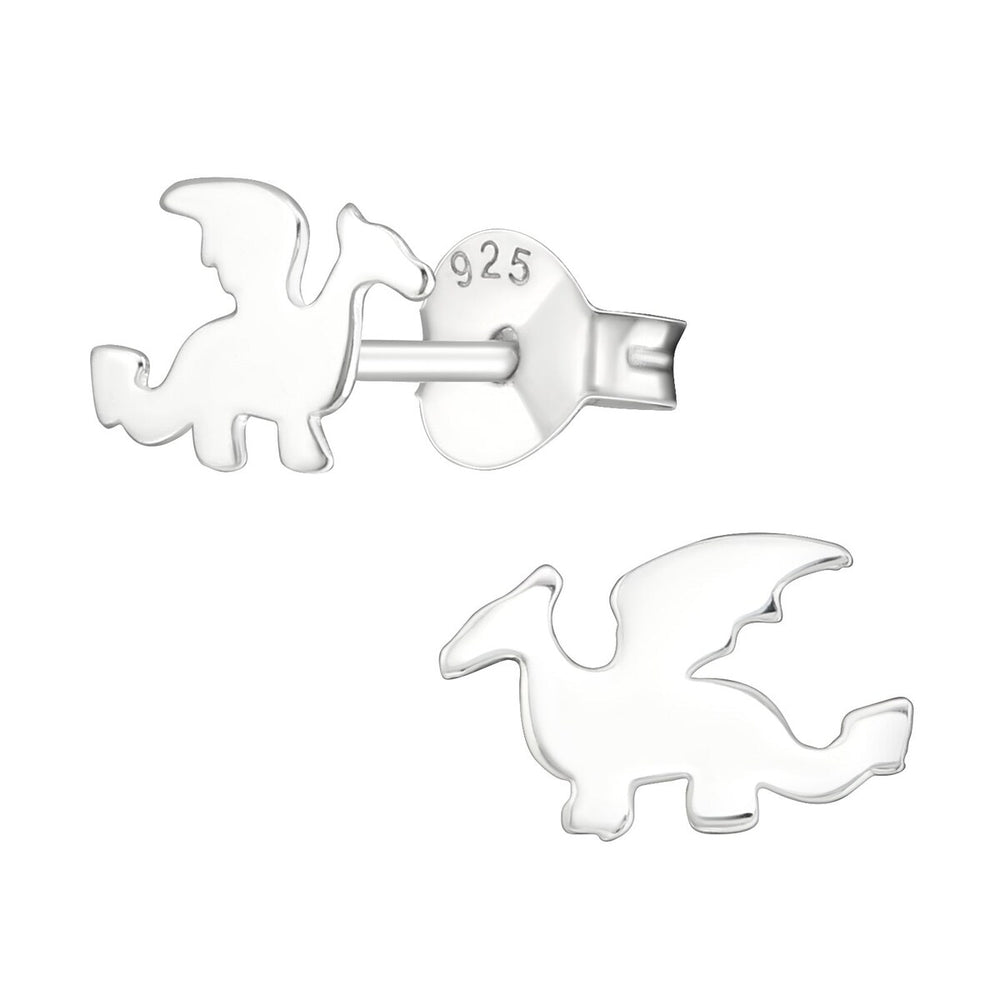 Sterling Silver Dragon Stud Earrings