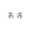 Sterling Silver Dual Cat Stud Earrings