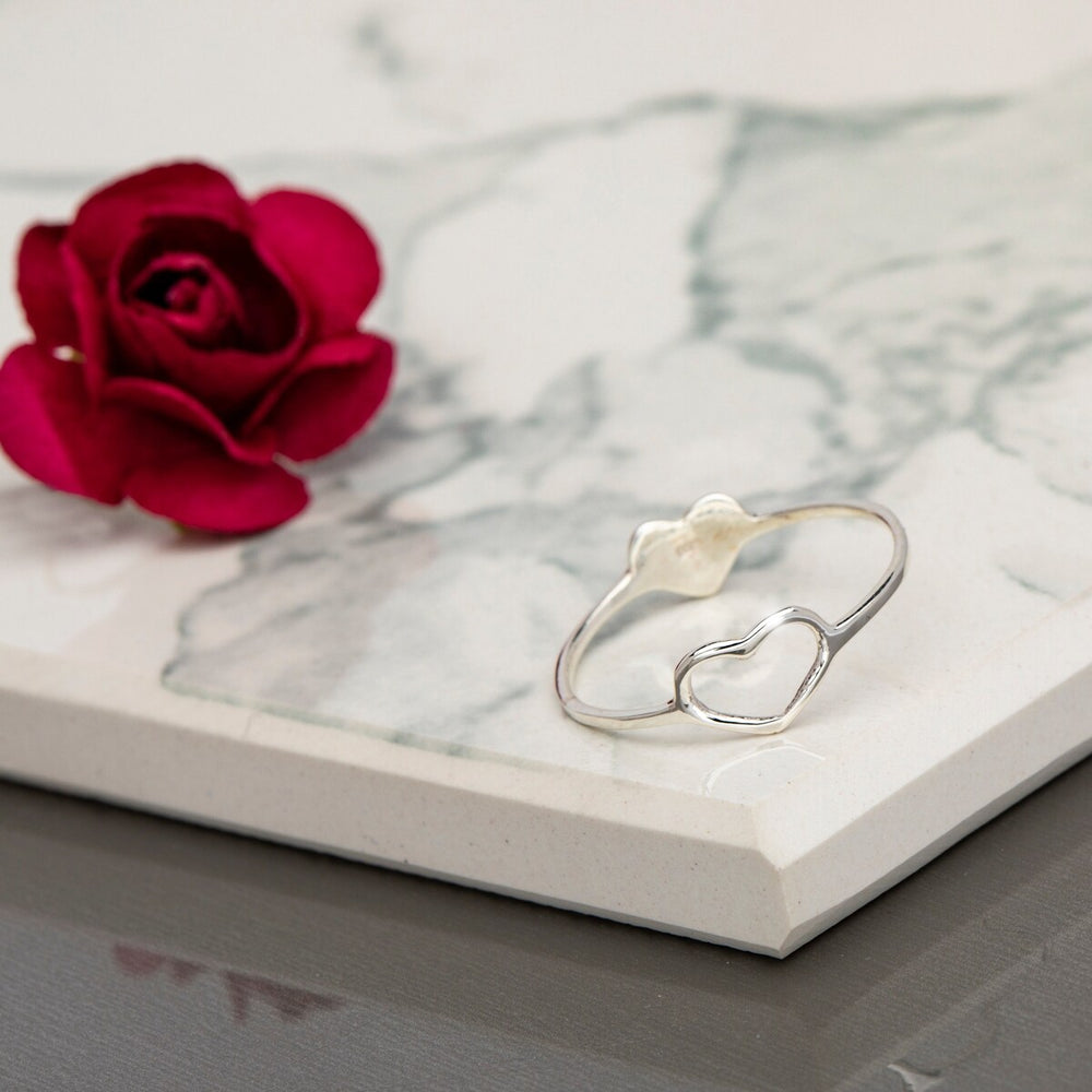 Sterling Silver Dual Heart Ring