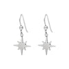 Sterling Silver Eight Point Star Drop Earrings