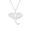 Sterling Silver Elephant Necklace - White