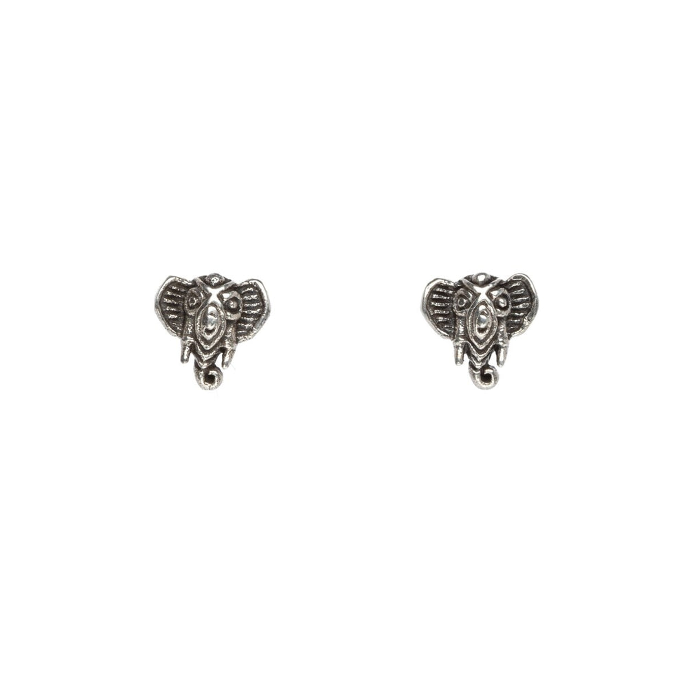 Sterling Silver Elephant Stud Earrings