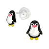 Sterling Silver Enamel Painted Penguin Stud Earrings