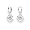 Sterling Silver Eye Charm Huggie Hoop Earrings