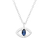 Sterling Silver Eye Pendant Necklace - White