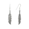 Sterling Silver Feather Drop Earrings