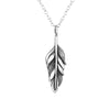 Sterling Silver Feather Pendant Necklace - White