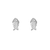 Sterling Silver Fish Bone Stud Earrings