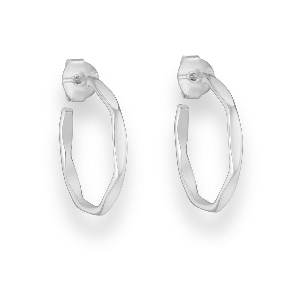 Sterling Silver Flat Edges Hoop Earrings