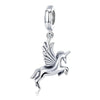 Sterling Silver Flying Pegasus Dangling Bracelet Charm