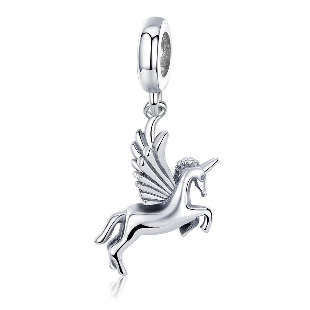 Sterling Silver Flying Pegasus Dangling Bracelet Charm