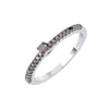 Sterling Silver Genuine Red Diamond Stackable Band Ring