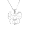 Sterling Silver Geometric Dog Pendant Necklace - White