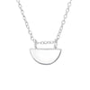 Sterling Silver Geometric Pendant Necklace - White