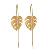 Sterling Silver Gold Plated Palm Leaf Threader Earrings