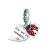 Sterling Silver Green CZ, Red Ladybug 