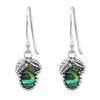 Sterling Silver Green Paua Drop Earrings