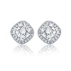 Sterling Silver Halo Stud with A Radiant Crystal at The Center from Swarovski