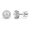 Sterling Silver Halo Stud with A Round Crystal at The Center from Swarovski