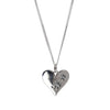 Sterling Silver Handprint Heart Pendant Necklace - White