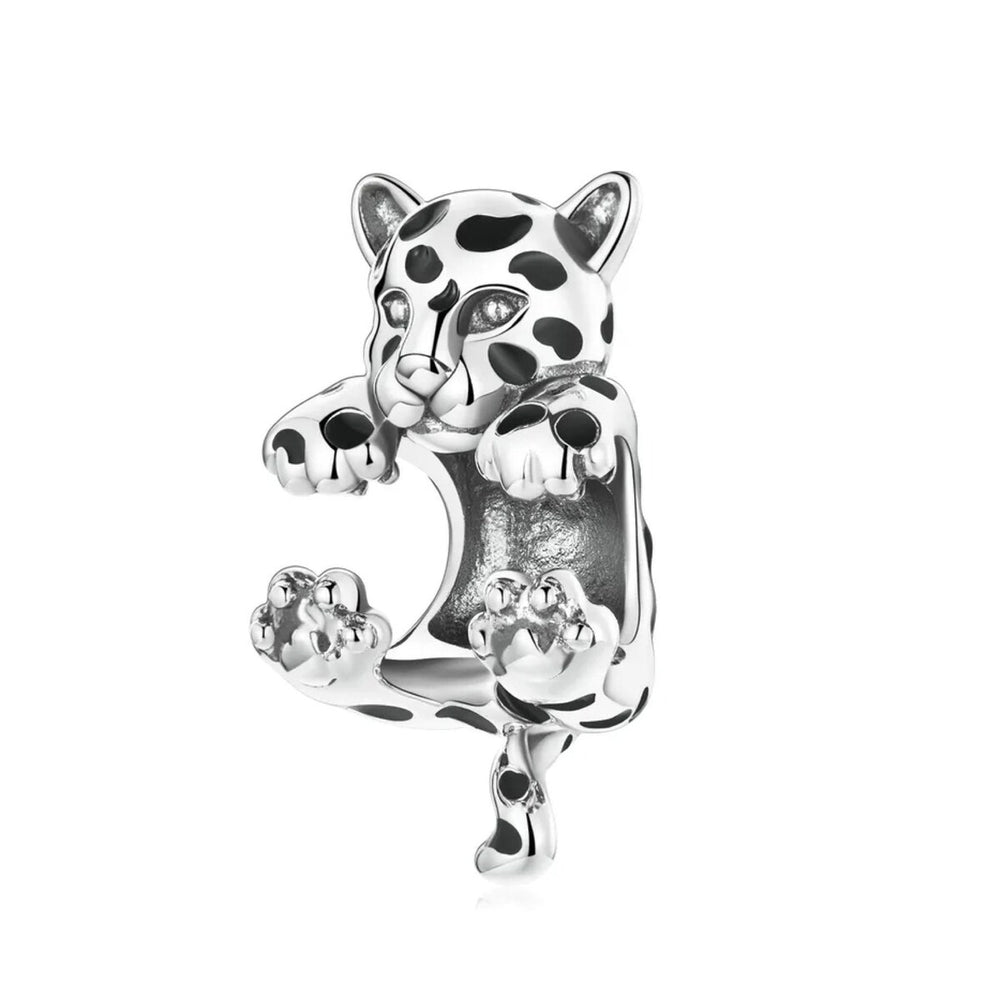 Sterling Silver Hanging Cheetah Bracelet Charm