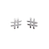 Sterling Silver Hashtag Stud Earrings