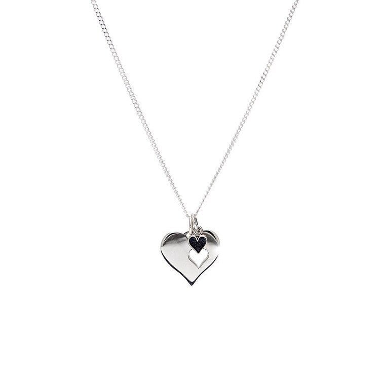 Sterling Silver Heart Cutout Pendant Necklace