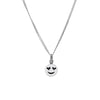 Sterling Silver Heart-Eyes Emoji Pendant Necklace - White